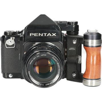 Pentax 6x7 body met Takumar Super 105mm F/2.4 en handvat, Ophalen of Verzenden