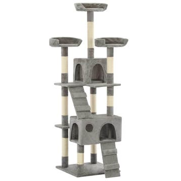 vidaXL Kattenkrabpaal met sisal krabpalen 170 cm grijs, Verzenden, Nieuw
