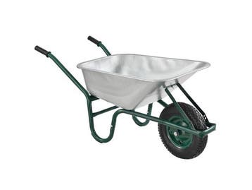 Veiling - Kruiwagen 100 Liter - Luchtbanden - Zilver - Max., Nieuw