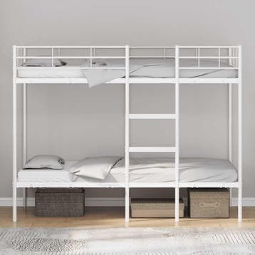 vidaXL Stapelbed zonder matras 90x190 cm staal wit, Verzenden
