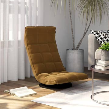 vidaXL Vloerstoel draaibaar fluweel bruin, Maison & Meubles, Chaises, Verzenden