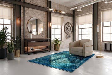 Blauw super vintage - Vloerkleed - 200 cm - 115 cm -, Huis en Inrichting, Nieuw