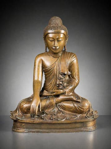Boeddha - Mandalay-school - 51 cm × 41 cm - Brons - Myanmar