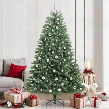 vidaXL Kunstmatige Hinged Kerstboom Groen 210 cm PVC en, Verzenden, Nieuw