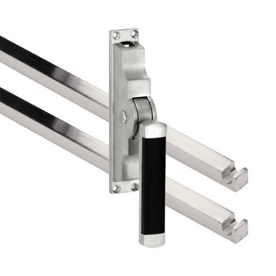 Pomp-espagnolet Dual mat nikkel ongelakt inclusief 2 stangen, Doe-het-zelf en Bouw, Deuren en Vliegenramen, Nieuw