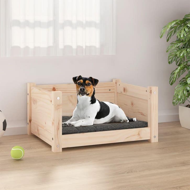 vidaXL Hondenbed 55,5x45,5x28 cm massief grenenhout, Dieren en Toebehoren, Honden-accessoires, Nieuw, Verzenden
