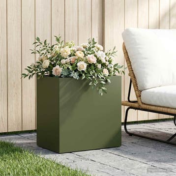 vidaXL Plantenbak Olijfgroen 50 x 30 x 50 cm Koudgewalst, Tuin en Terras, Verzenden, Nieuw