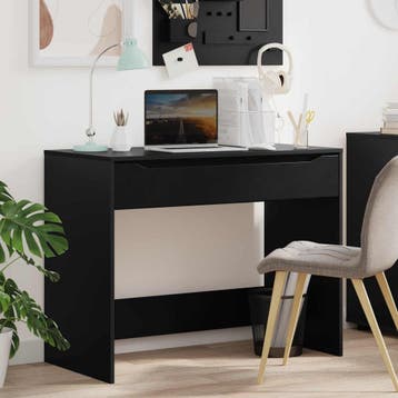 vidaXL Bureau met lade Zwart 100 x 50 x 78 cm Geconstrueerd, Verzenden