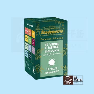 Sandemetrio Tè Verde alla Menta Bio ESE 44 mm Pads  | 18 x, Verzenden
