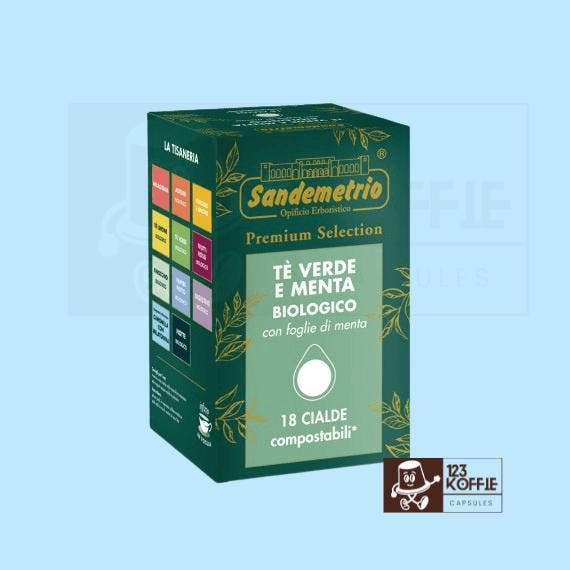 Sandemetrio Tè Verde alla Menta Bio ESE 44 mm Pads  | 18 x, Diversen, Levensmiddelen, Verzenden