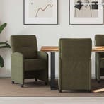 vidaXL Eetkamerstoelen met wielen 2 pcs Legergroen 57 x 67 x, Verzenden, Nieuw