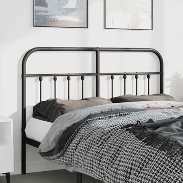 vidaXL Vervangend hoofdbord metaal zwart 150 cm, Verzenden