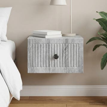 vidaXL Muurbevestigde Nachttafel Grijs sonoma 33 x 34,5 x 20, Verzenden