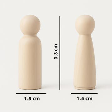 Klein houten mannetje (voor knutselwerkjes, 3,3 cm hoog), Verzenden
