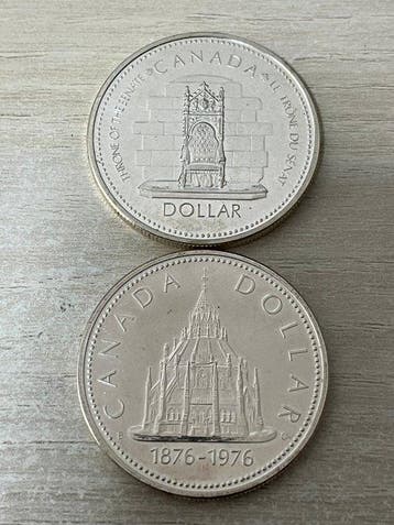 Canada. Elizabeth II. 1 Dollar 1976-1977 (2 coins) (Sans