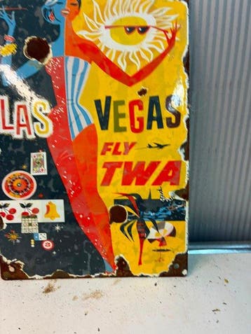 Las Vegas – Fly TWA – Casino & Luchtvaart – Emaille