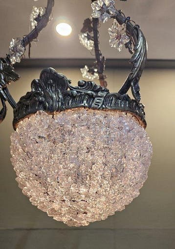 Lampe - Bronze - Lustre en bronze, Antiquités & Art