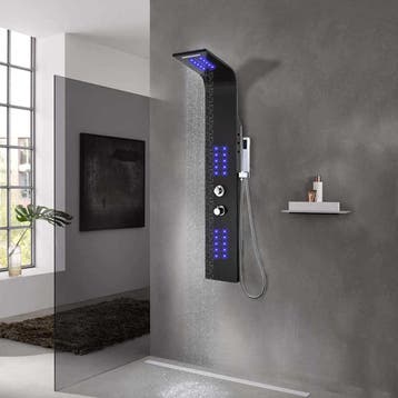 vidaXL Douchepaneel 20x44x130 cm aluminium zwart, Verzenden