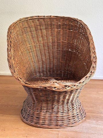 Stoel - Wilgentenen, Rotan - Vintage gevlochten