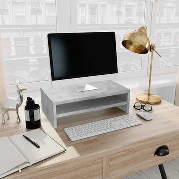 vidaXL Monitorstandaard 42x24x13 cm bewerkt hout betongrijs, Verzenden