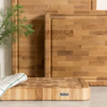 Butler - Kopsbeukenhout - snijplank - met ril - 45x35x4cm, Verzenden, Nieuw