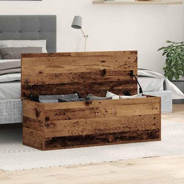 vidaXL Opslagdoos Oud Hout 102 x 35 x 35 cm Bewerkt hout, Verzenden
