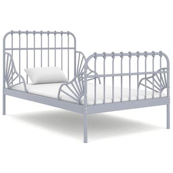 vidaXL Bedframe verlengbaar metaal grijs 80x130/200 cm, Huis en Inrichting, Verzenden, Nieuw