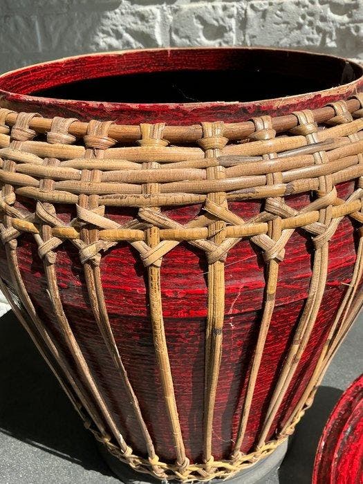 Pot - Bois, bambou laqué, Rotin - Casserole thaïlandaise de, Antiek en Kunst, Kunst | Niet-Westerse kunst