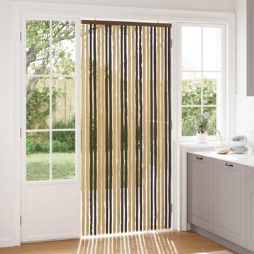 vidaXL Insecten Gordijn Chenille Donkerbruin en Beige 100 x, Verzenden, Nieuw