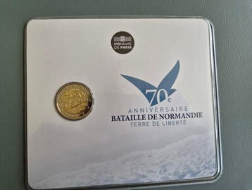 France. 2 Euro 2014 D-Day + Sidaction (2 coincards), Timbres & Monnaies