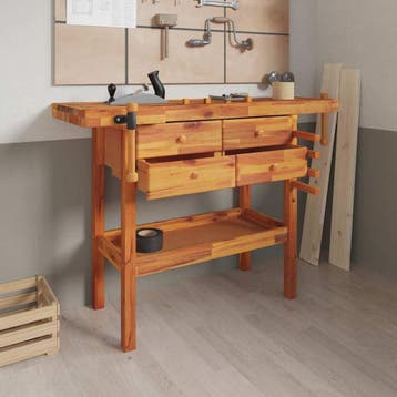 vidaXL Werkbank met lades en bankschroeven 124x52x83 cm, Verzenden
