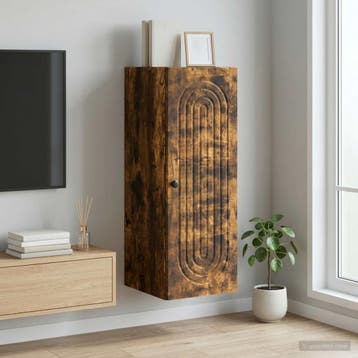 vidaXL Wandkast Gerookt eiken 33 x 34,5 x 90 cm Bewerkt hout, Verzenden, Nieuw