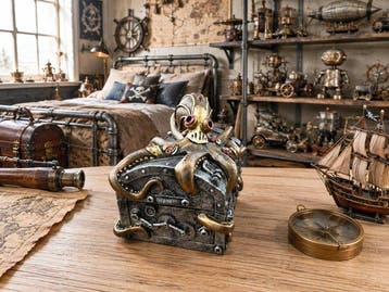 Saladin Buru - sculptuur, *** STEAMPUNK KISTJE MET
