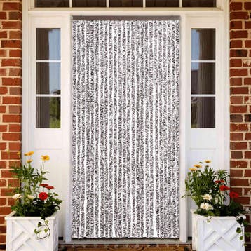 vidaXL Vliegengordijn 100x220 cm chenille bruin en beige, Verzenden