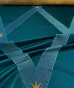 Élégant tissu jacquard en mélange de soie iridescente -