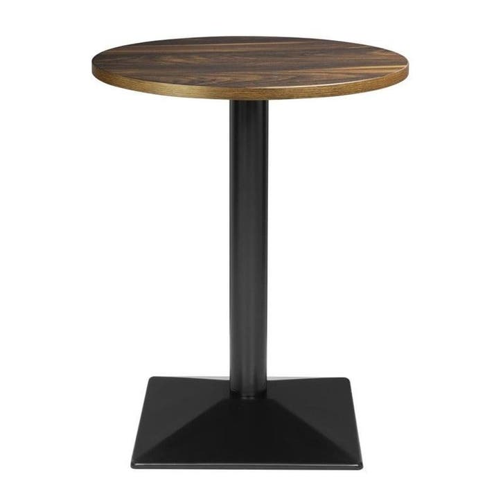 Tafel | Kunststof/Staal | Houtlook Blad | Zwart Frame |, Articles professionnels, Horeca | Équipement de cuisine, Envoi