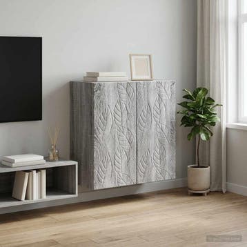 vidaXL Wandkast 59 x 31 x 60 cm Bewerkt hout Grijs Sonoma, Maison & Meubles, Verzenden