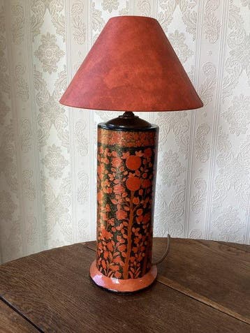 Lampe de table - papier-mâché - Cachemire, Inde, Antiquités & Art