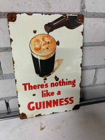 Guinnes - Iconisch Guinness emaille reclamebord - Iconisch