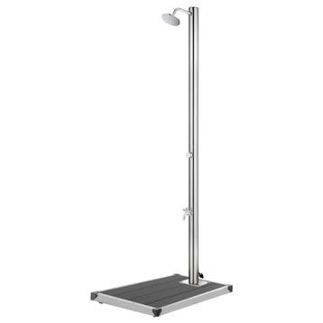 vidaXL Buitendouche met grijze basis 220 cm roestvrij staal, Verzenden