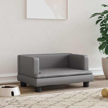 vidaXL Hondenmand 60x40x30 cm kunstleer grijs, Verzenden