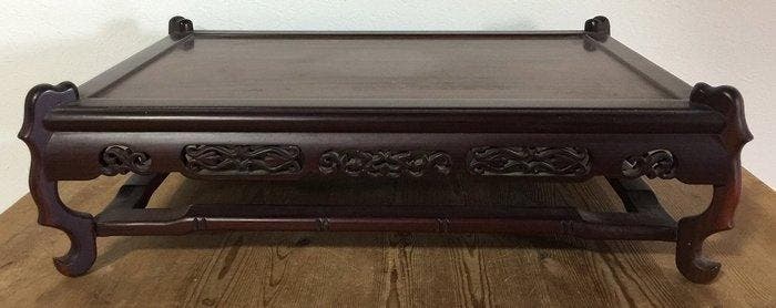 Vintage Japanese Shitan Wood Bonsai Stand - Rosewood Flower, Antiquités & Art, Antiquités | Autres Antiquités