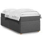 vidaXL Boxspring met matras stof donkergrijs 90x200 cm, Verzenden
