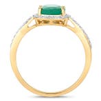 Bague - 14 carats Or jaune - 1.70ct. tw. Émeraude - Diamant