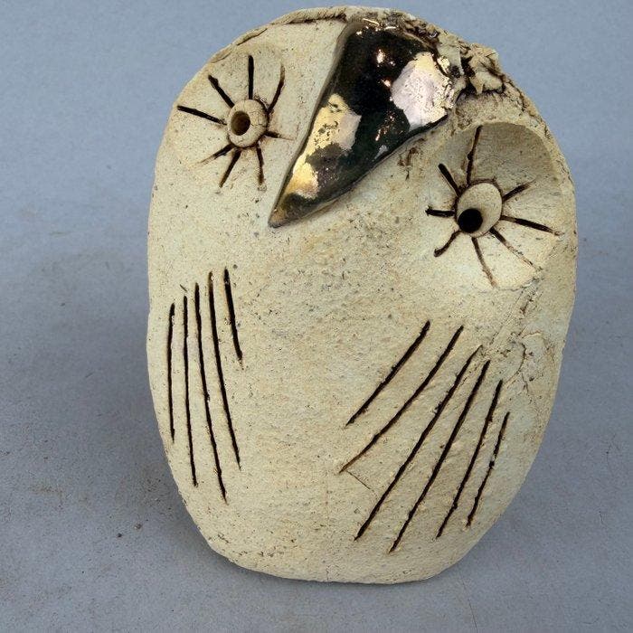 Ewa Budzowska - No reserve- the OWL- with 24carat gold), Antiek en Kunst, Kunst | Designobjecten