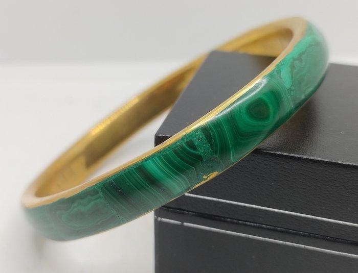 Natuurlijke malachiet Armband- 39 g, Verzamelen, Mineralen en Fossielen