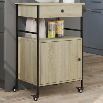 vidaXL Keukentrolley 56x43x89,5 cm bewerkt hout sonoma, Verzenden