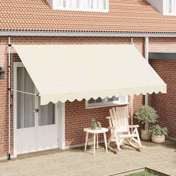 vidaXL Luifel handmatig uittrekbaar 400 cm crème, Verzenden, Nieuw