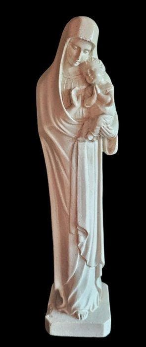 Guelfi - Statue, Vierge à lEnfant - Composition / Plâtre