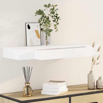 vidaXL Wandschap met lade zwevend MDF wit, Verzenden, Nieuw